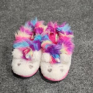 Dearfoams Multicolor Furry UNICORN Slippers